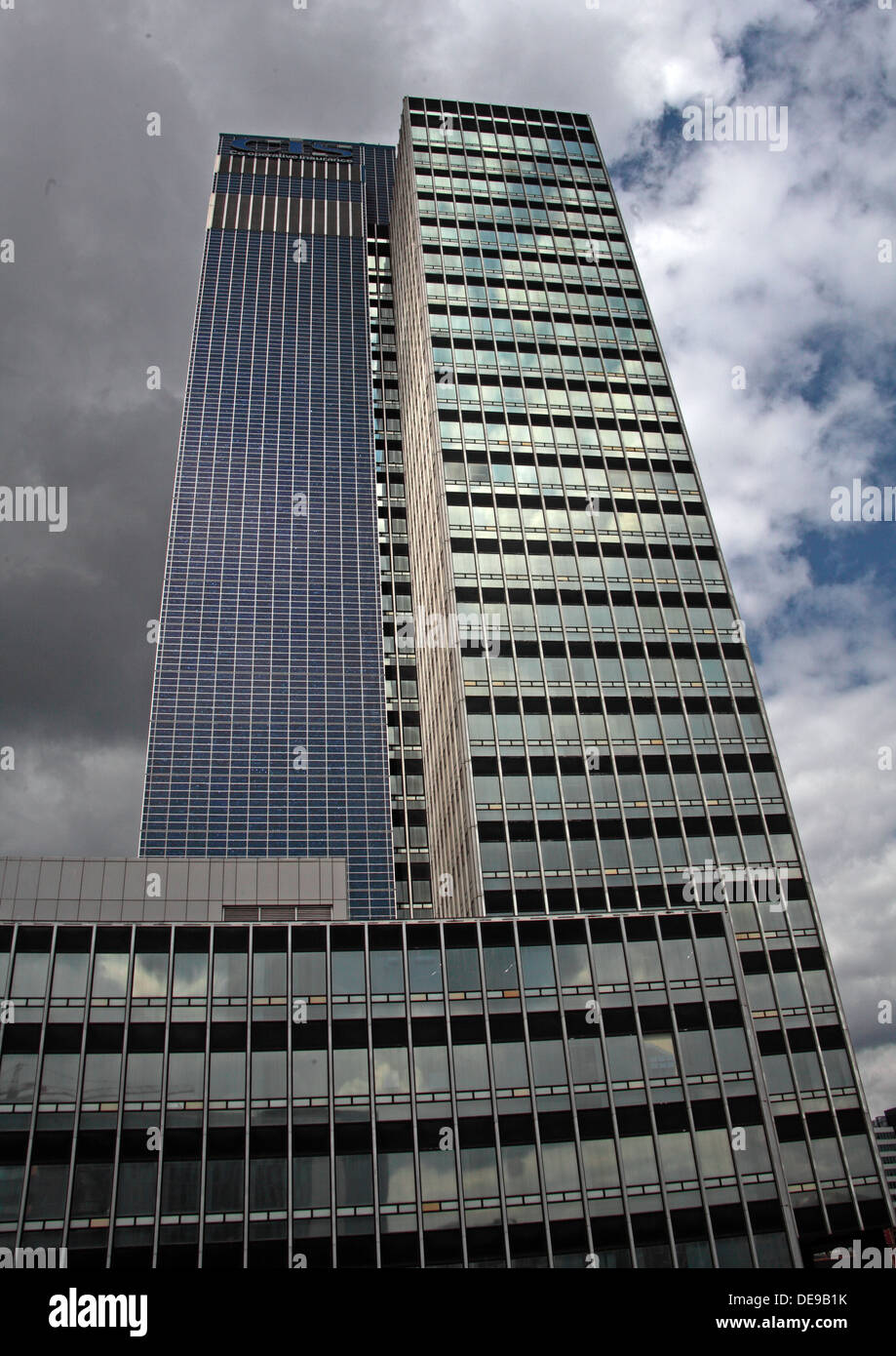 BIPV Solar panels on New Century House, COOP,Manchester, England, UK Stock Photo