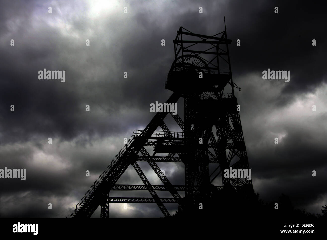 Colliery Pit Head winding Gear Lancs England UK Stock Photo