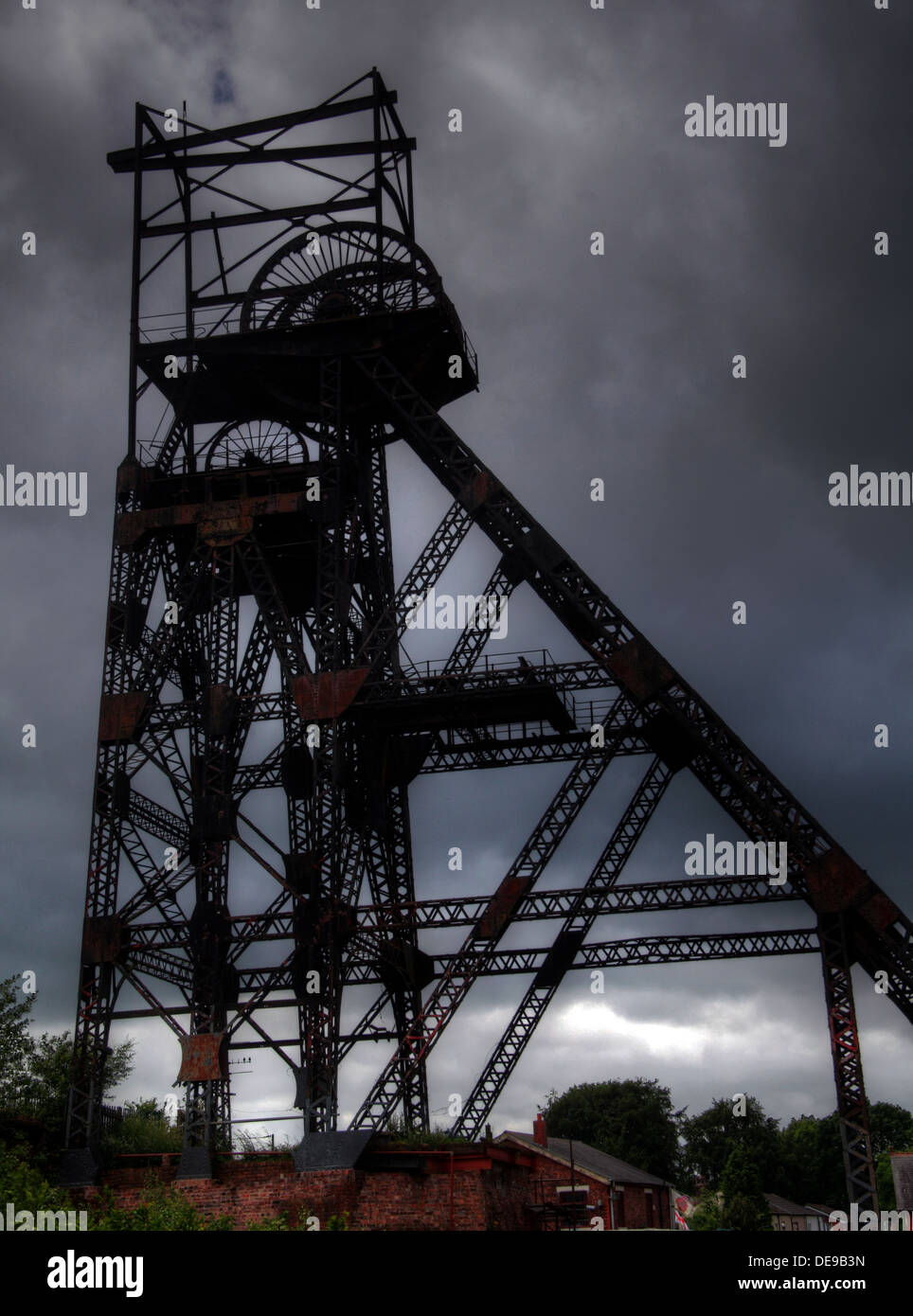 Colliery Pit Head winding Gear Lancs England UK Stock Photo