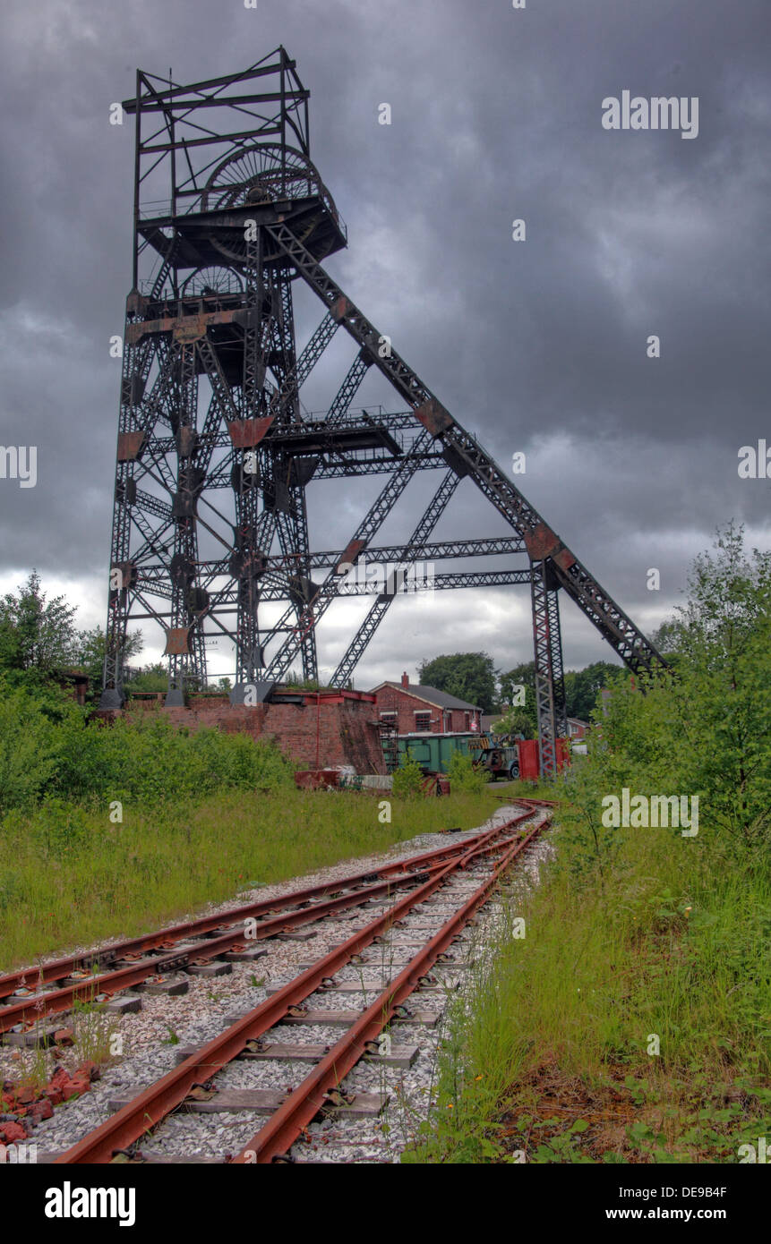 Colliery Pit Head winding Gear Lancs England UK Stock Photo