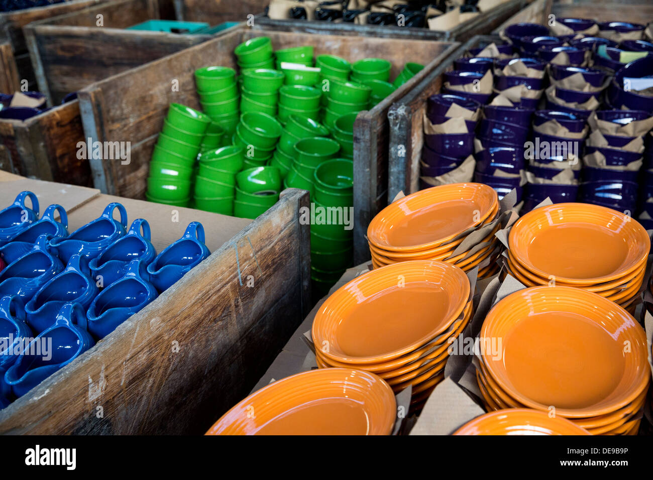 The warehouse at the factory of the Homer Laughlin China Company