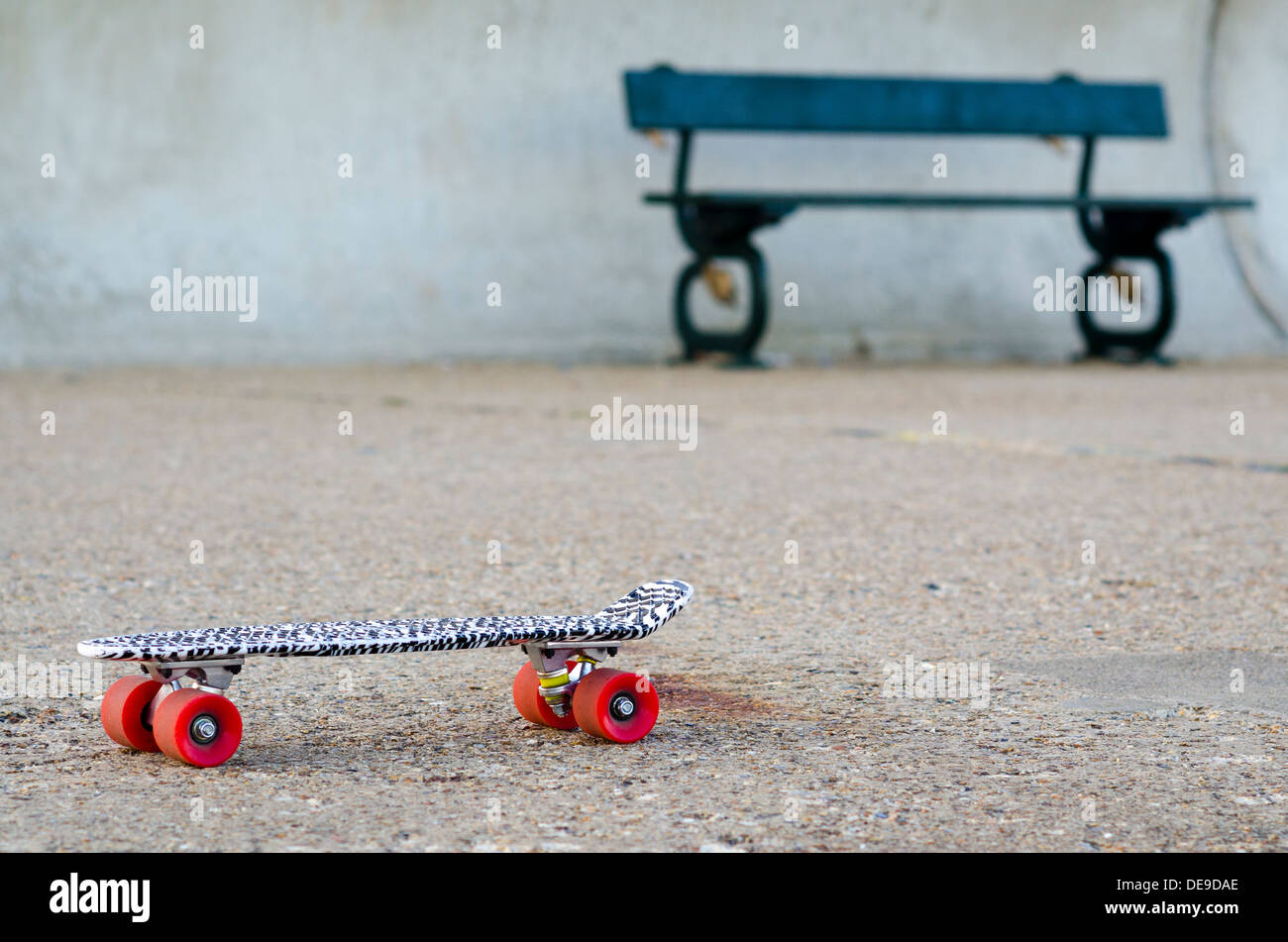 Skateboard on a Path. Stock Photo
