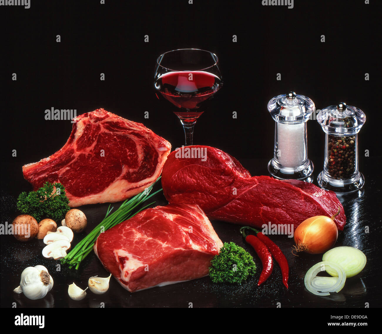Different varieties of raw meat Stock Photo Alamy