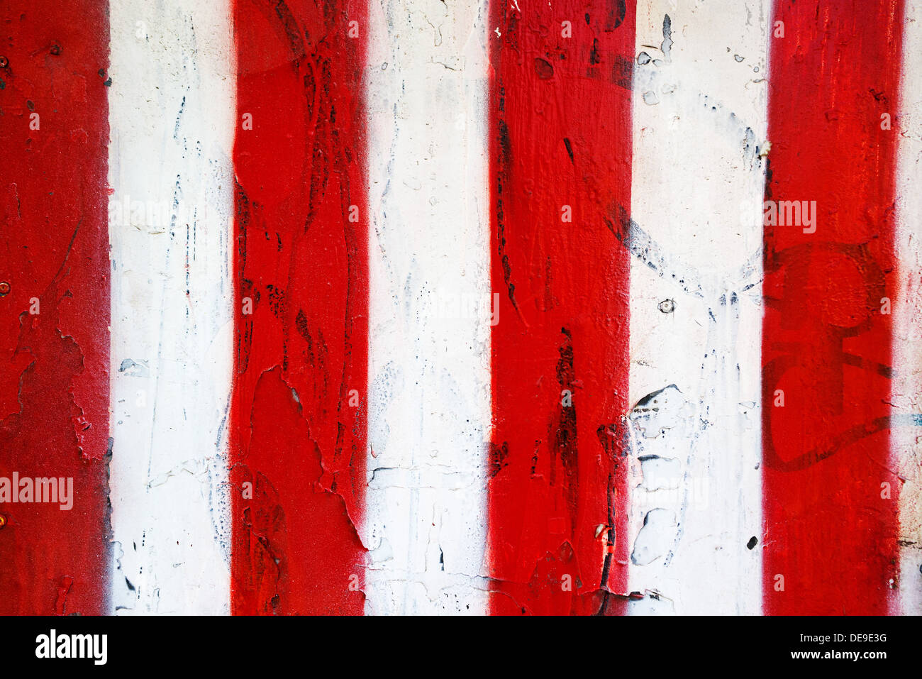 Red and white stripped grunge texture as background Stock Photo