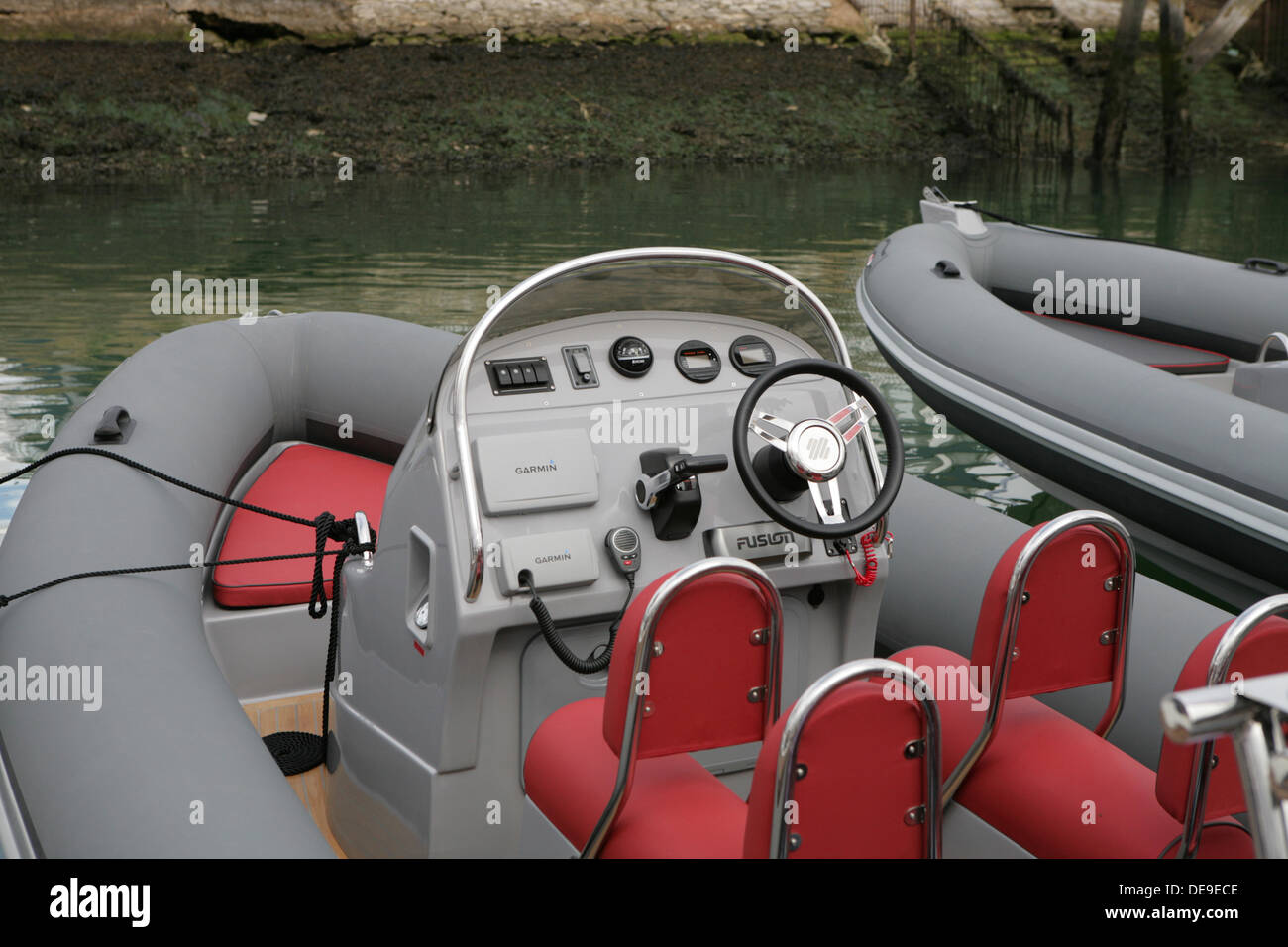 Southampton,13th September 2013,The interior of a rib craft on display at the PSP Southampton boat show©Keith Larby/Alamy Live News Stock Photo