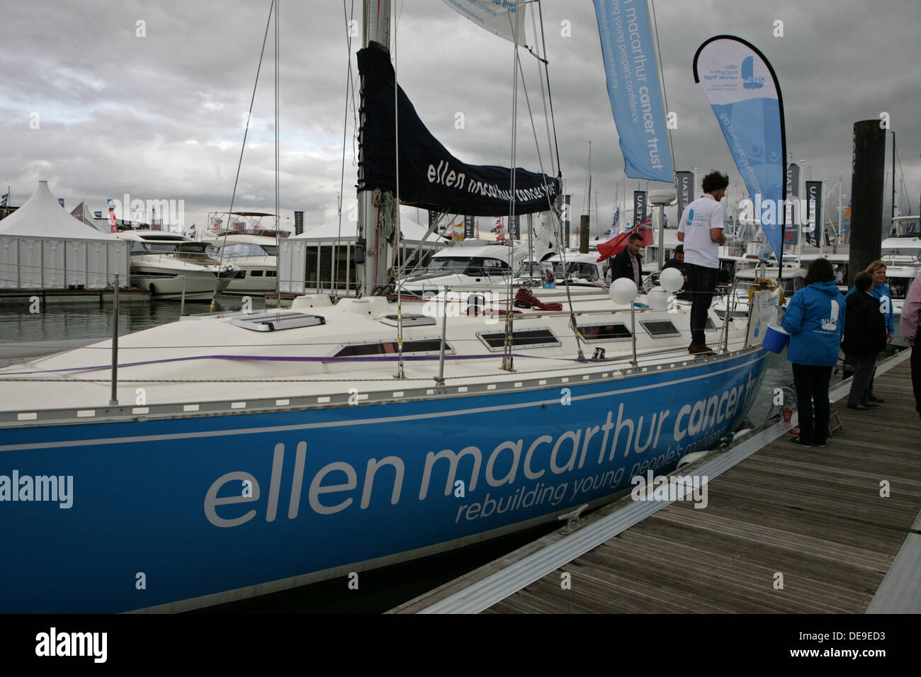 Southampton,13th September 2013,A yacht used by the Ellen Macarthr cancer trust was raising funds at the PSP Southampton boat show©Keith Larby/Alamy Live News Stock Photo