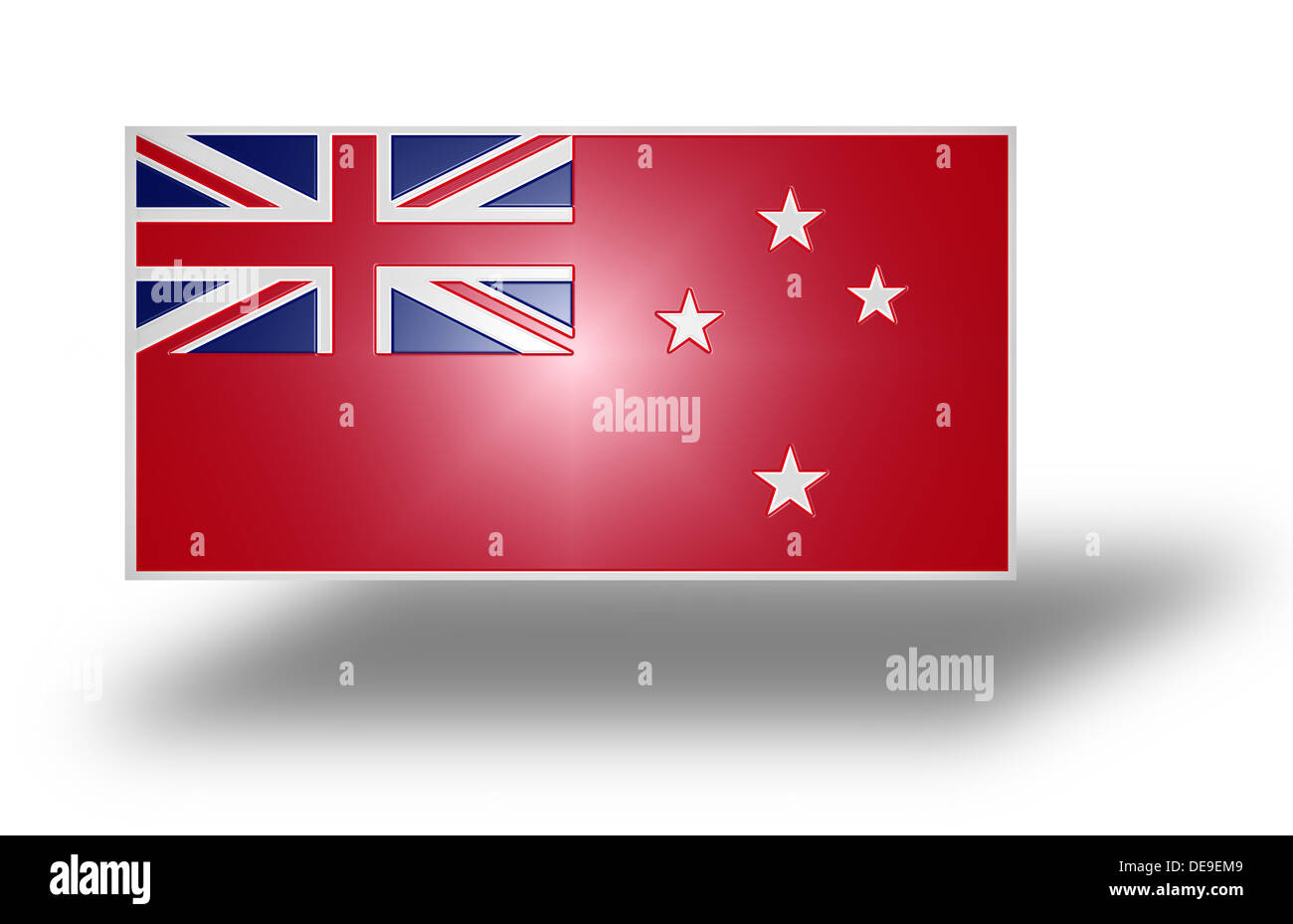 Civil ensign of New Zealand (Red Ensign). Stylized I. Stock Photo
