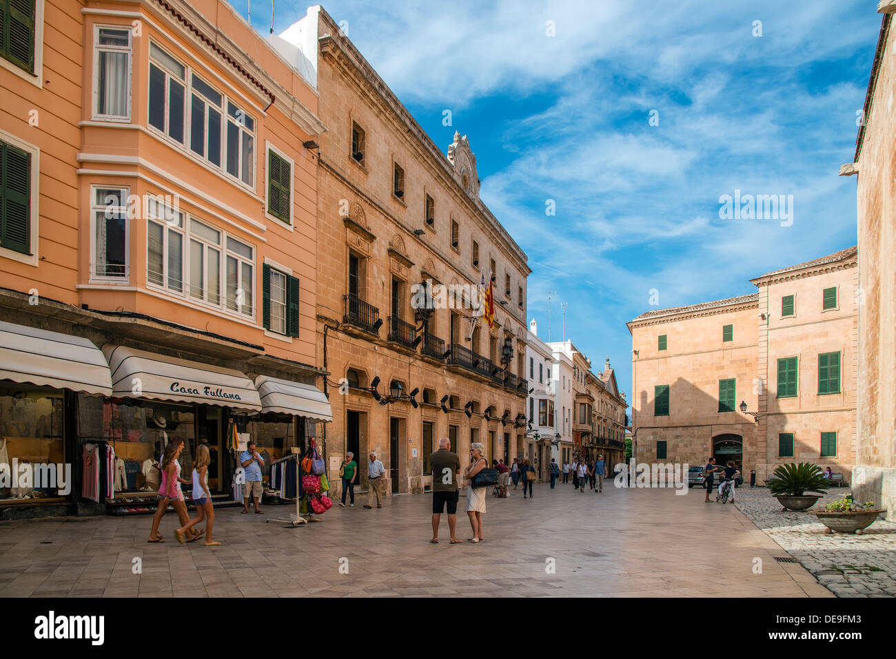 Plaça Catedral square, Ciutadella, Minorca or Menorca, Balearic Islands, Spain Stock Photo