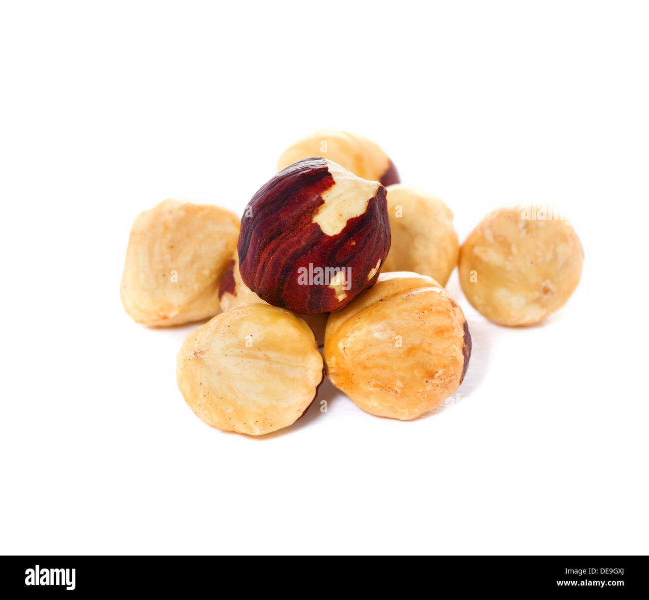 Hazelnuts, filbert, isolated on the white background Stock Photo