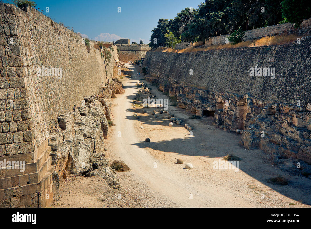 Moat of Grand Master’s Palace – Rhodes Island Stock Photo