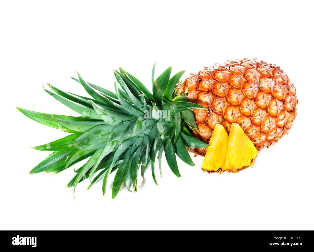 pineapple with slices isolated on white background Stock Photo - Alamy
