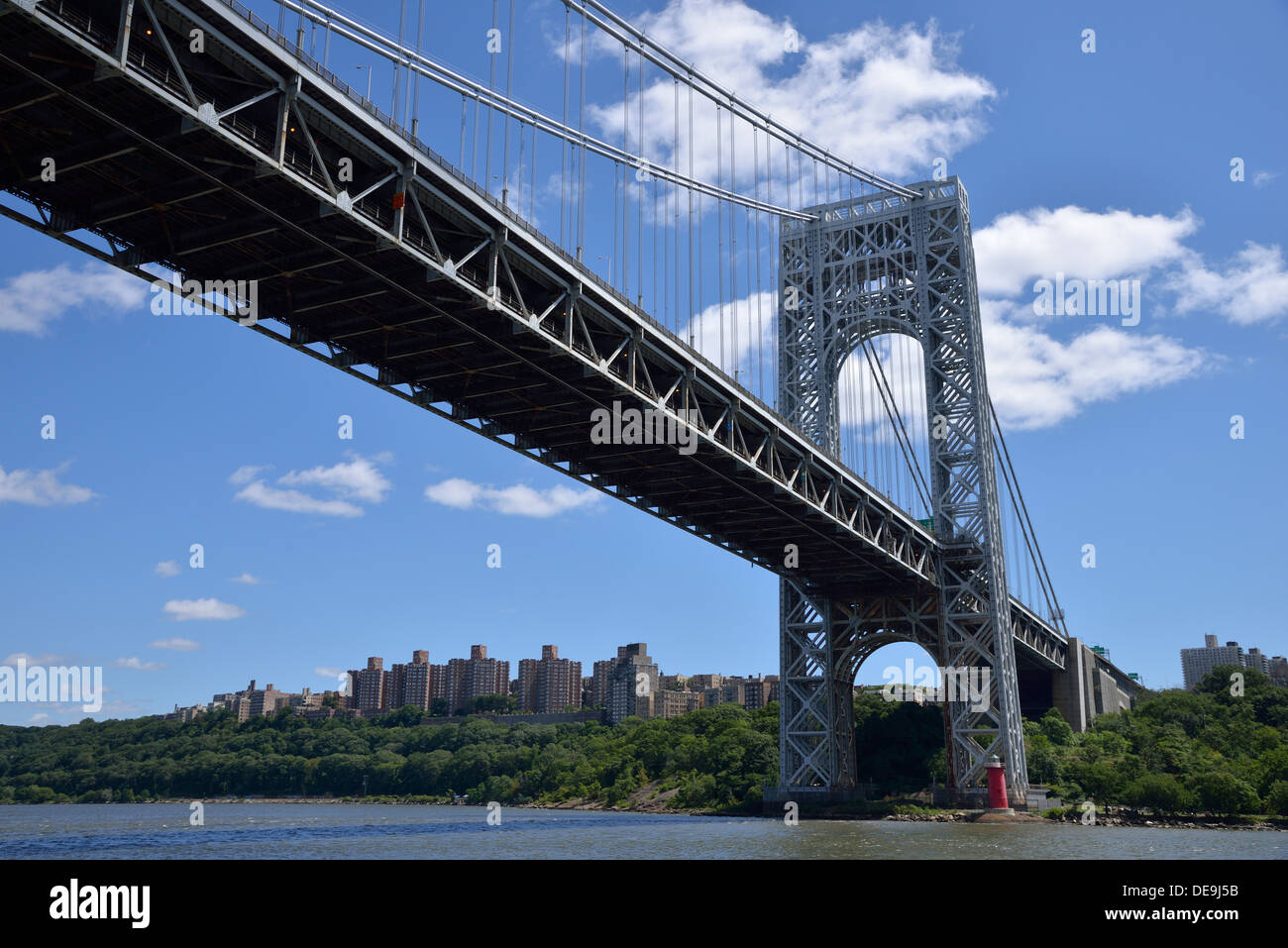 Washington Bridge and Little Red Lighthouse, Manhattan, New York City, New York, USA Stock Photo