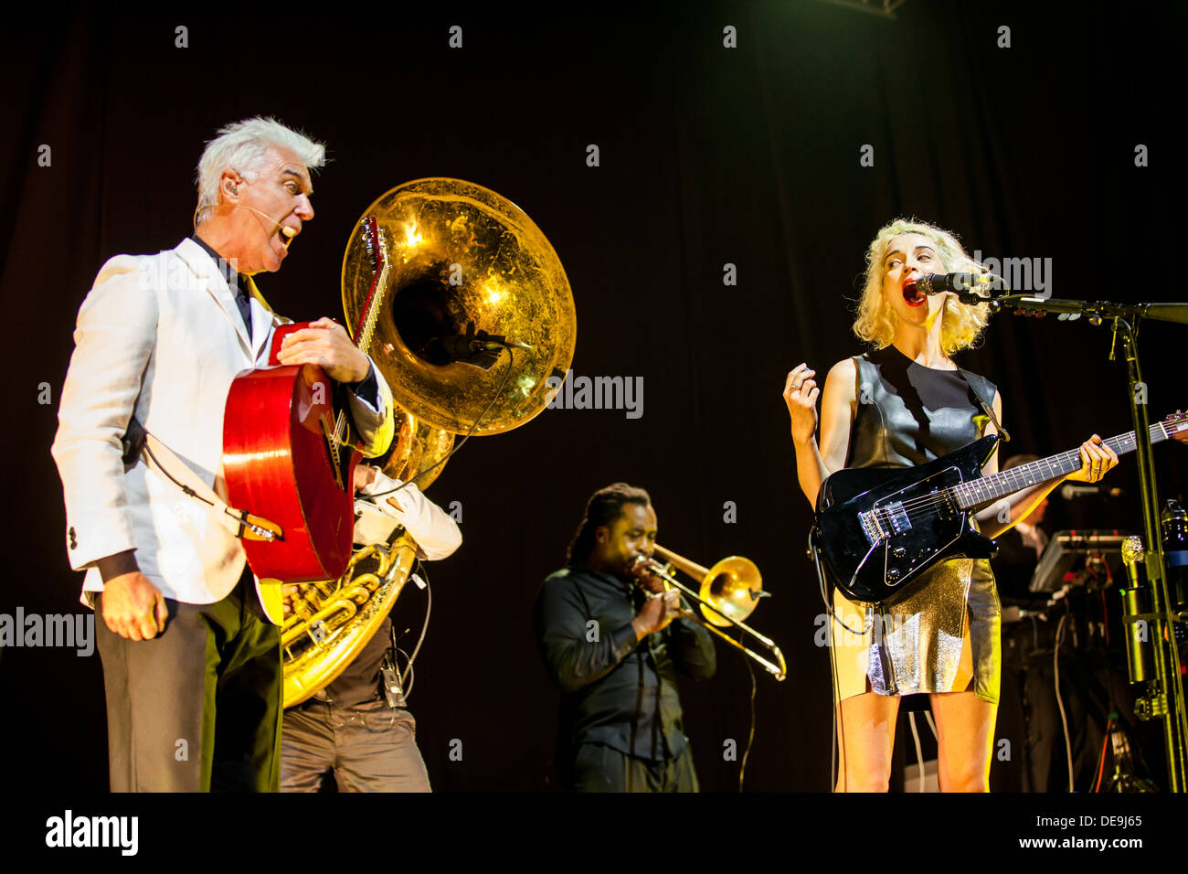 David Byrne from Talking Heads & St Vincent play live at Electric Picnic 2013 Stock Photo
