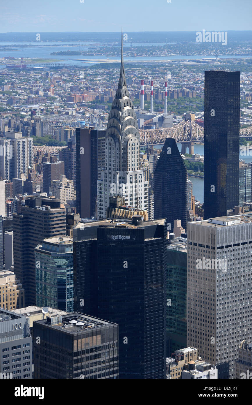 View from Empire State Building with Chrysler Building, Manhattan, New York City, New York, USA Stock Photo