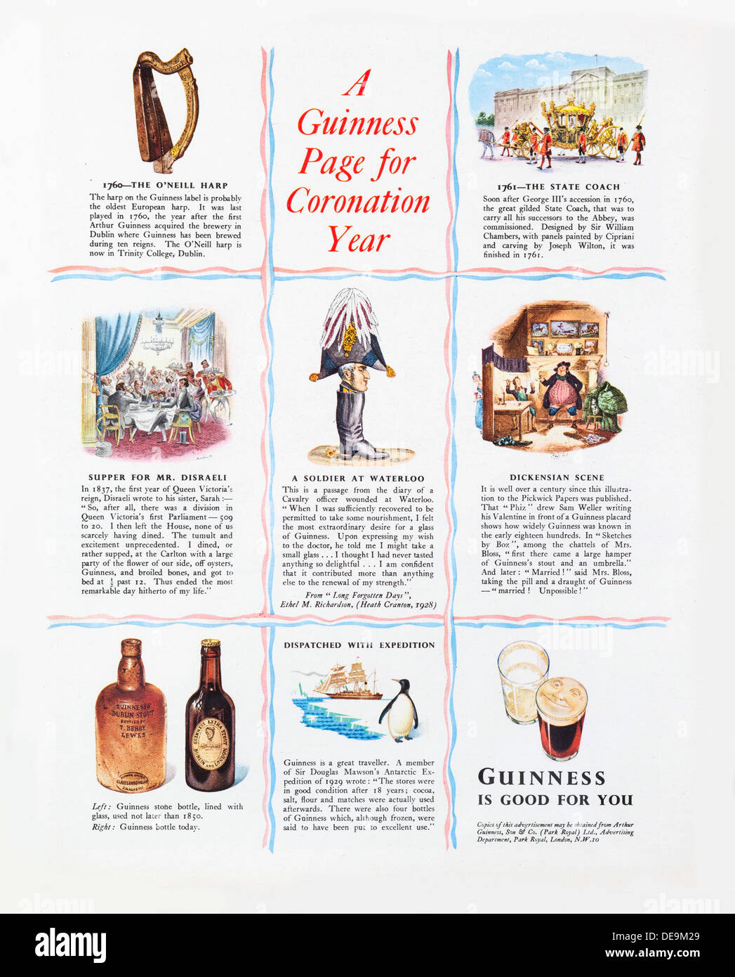 1953 UK advert for Guinness Stock Photo