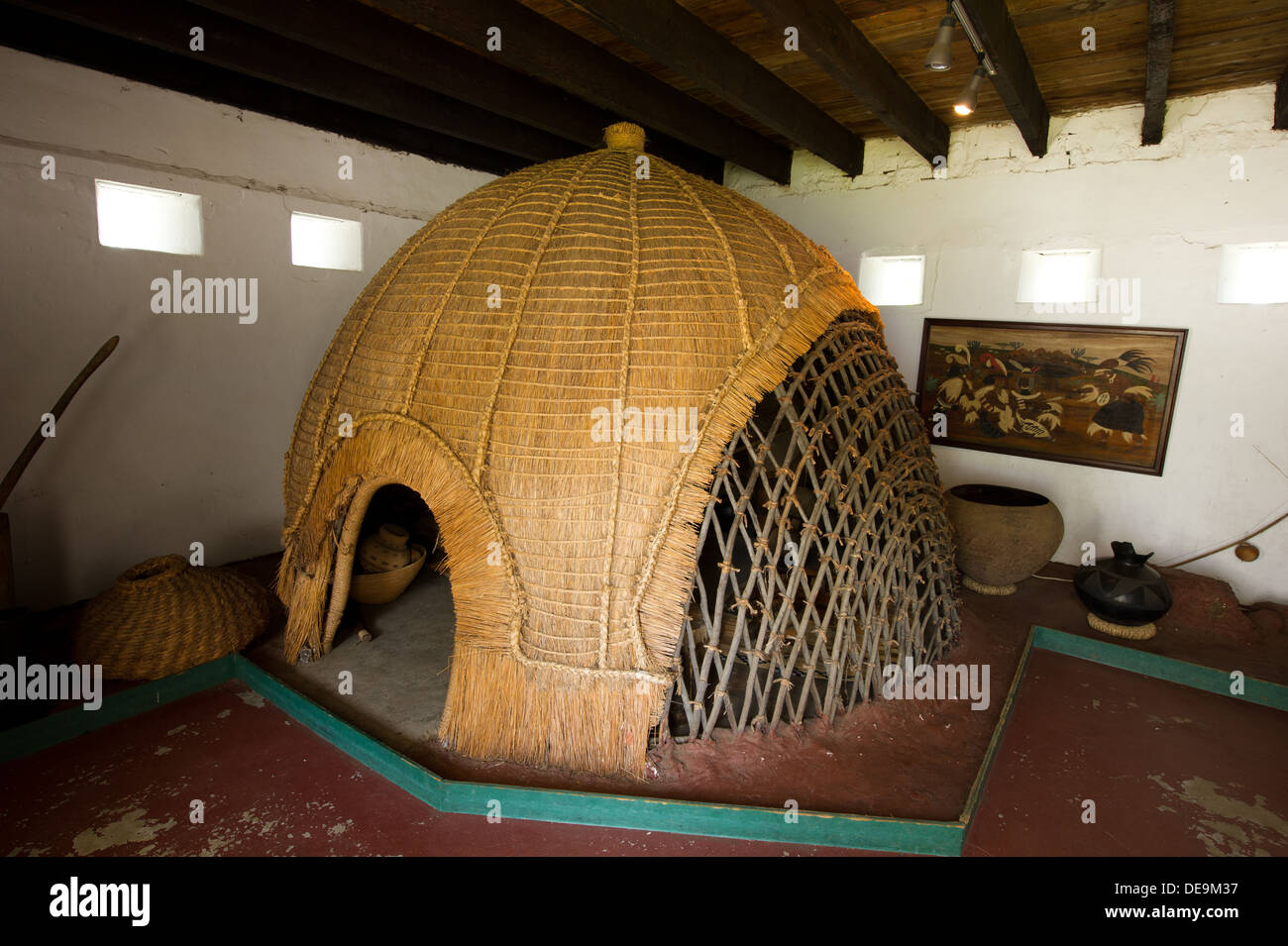 Zulu hut, Zululand museum, Fort Nongqayi Museum Village, Eshowe, South Africa Stock Photo