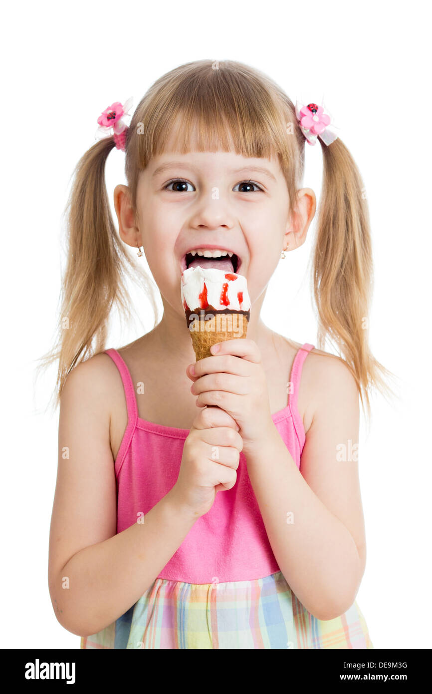 kid eating tasty ice cream Stock Photo - Alamy