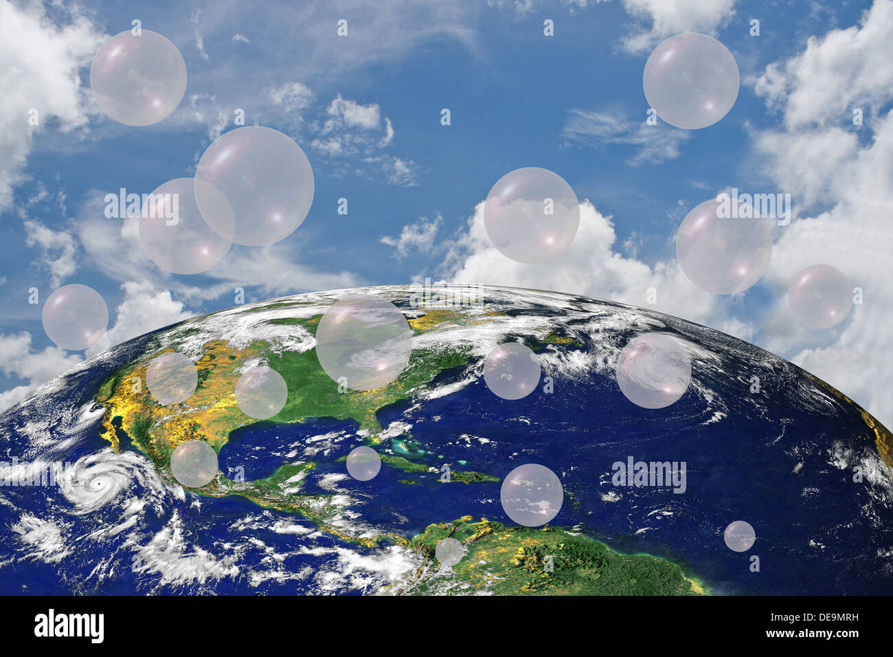 air oxygen bubble earth world map ball sky blue cloude air backgrounds blue bubble clean clear condensation cool fresh freshness Stock Photo