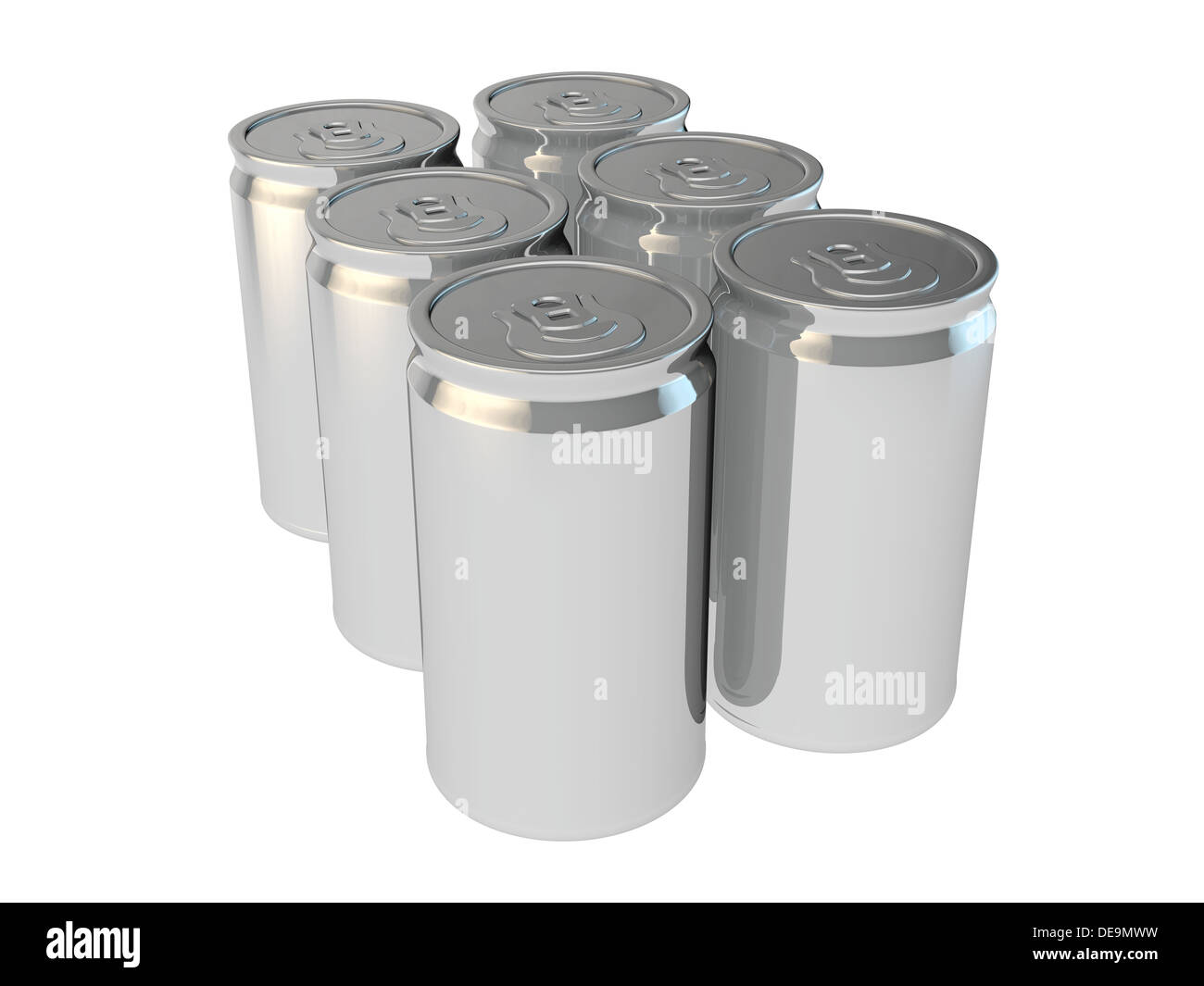 blank packaging 3d render of drinking soda or beer cans Stock Photo