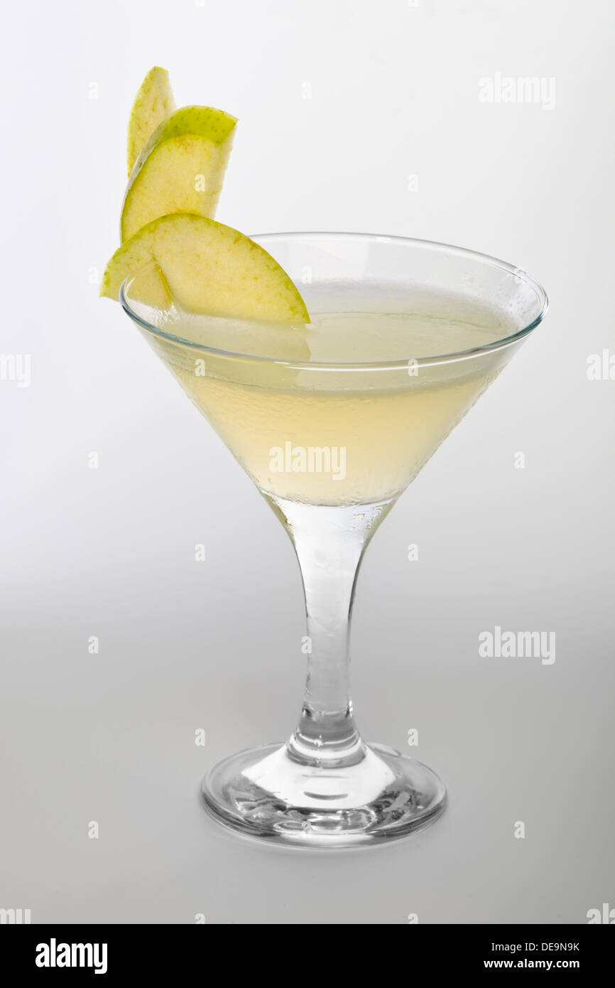 Apple martini with an apple garnish Stock Photo