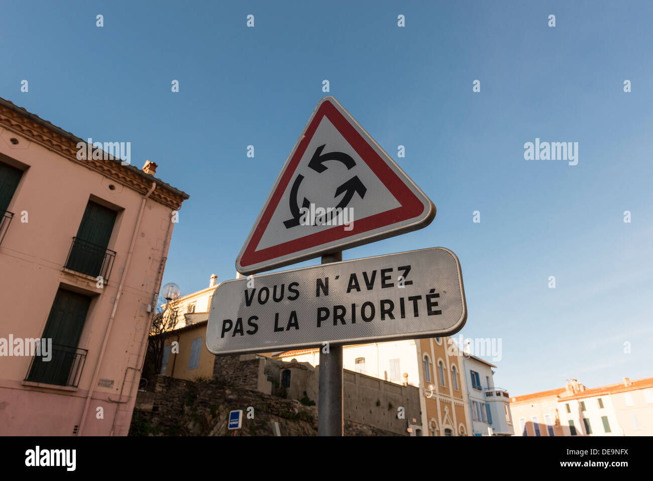 French Roundabout sign Stock Photo Alamy