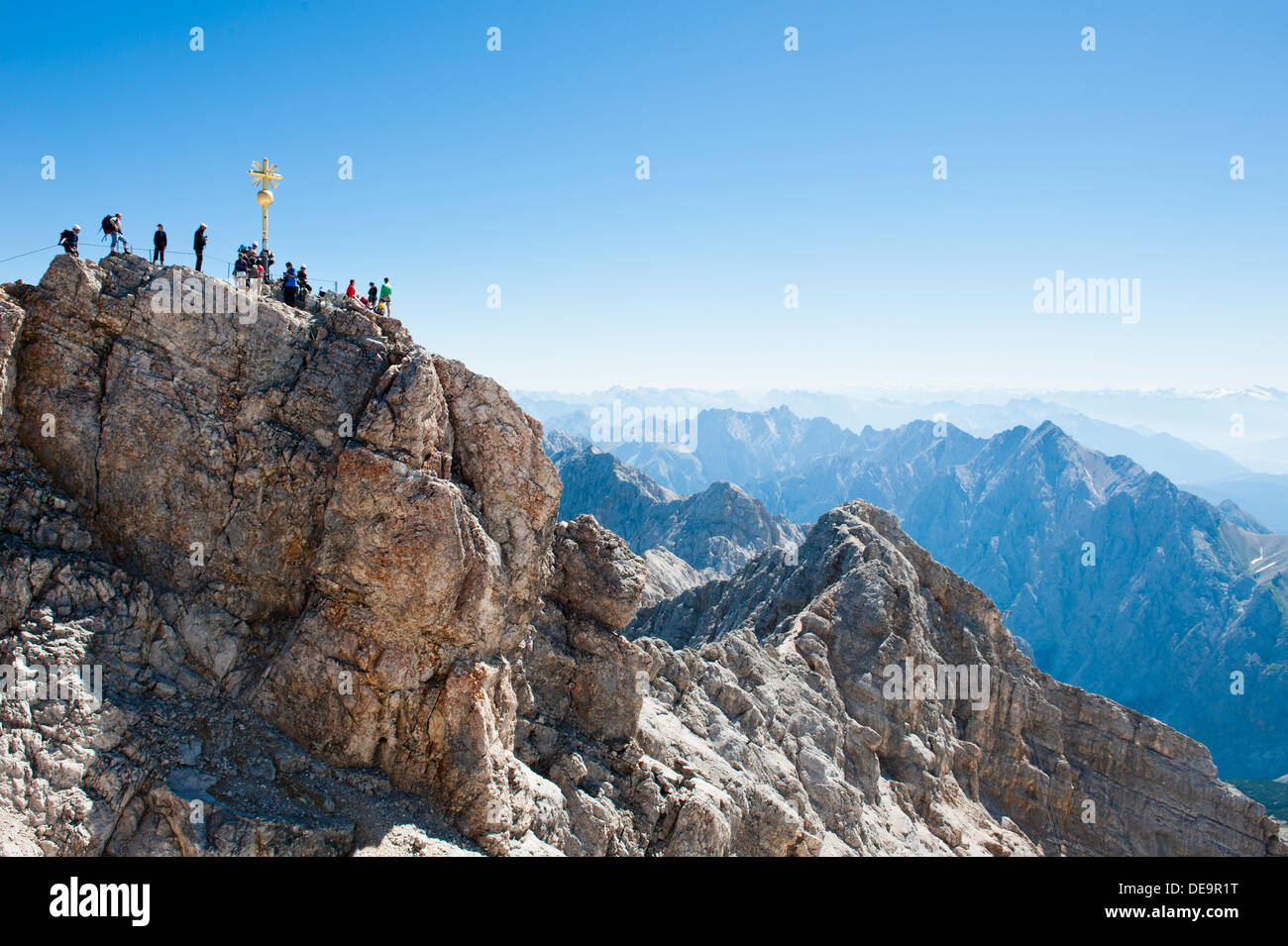 summit  of the Zugspitze Germany Stock Photo