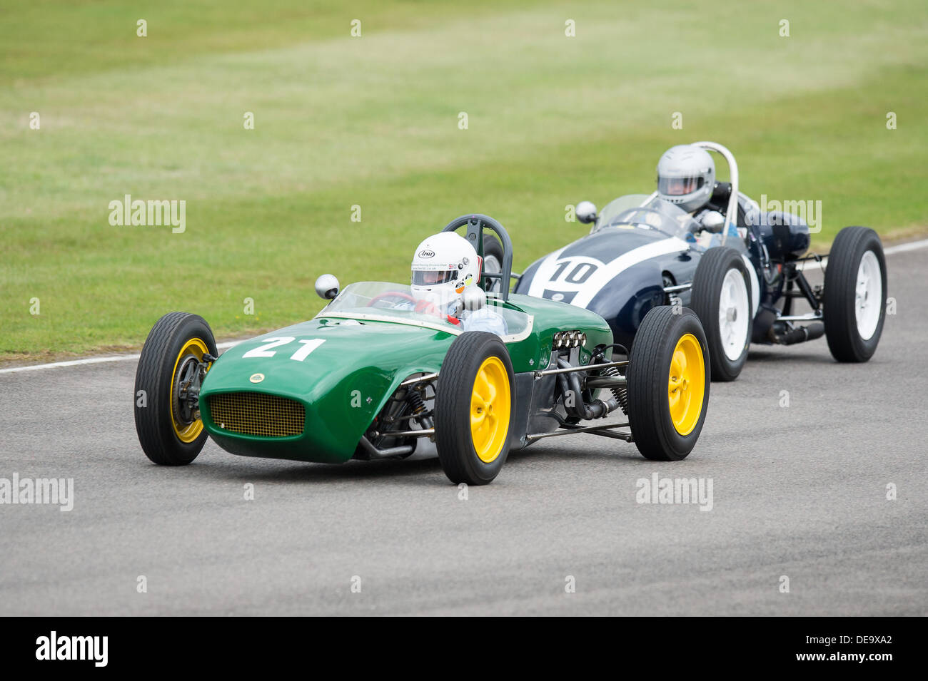 Chichester, West Sussex, UK. 13th Sep, 2013. Goodwood Revival. Goodwood Racing Circuit, West Sussex - Friday 13th September. Racing action on the track. © MeonStock/Alamy Live News Stock Photo