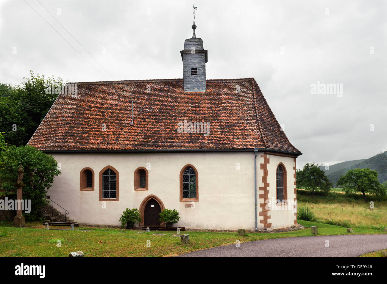 Late Gothic chapel Amorsbrunn from 1521 in Amorbach , Forest of Odes Bavaria, Germany Stock Photo