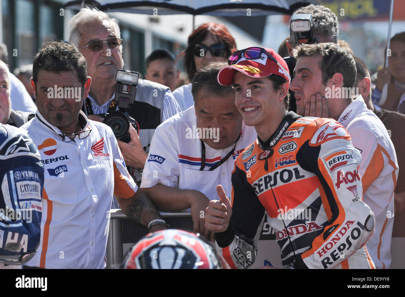 Misano Adriatico, Italy. 14th Sep, 2013.  Marc Marquez (Repsol Honda Team) during the qualifiyng sessions at Misano Circuit Credit:  Gaetano Piazzolla/Alamy Live News Stock Photo