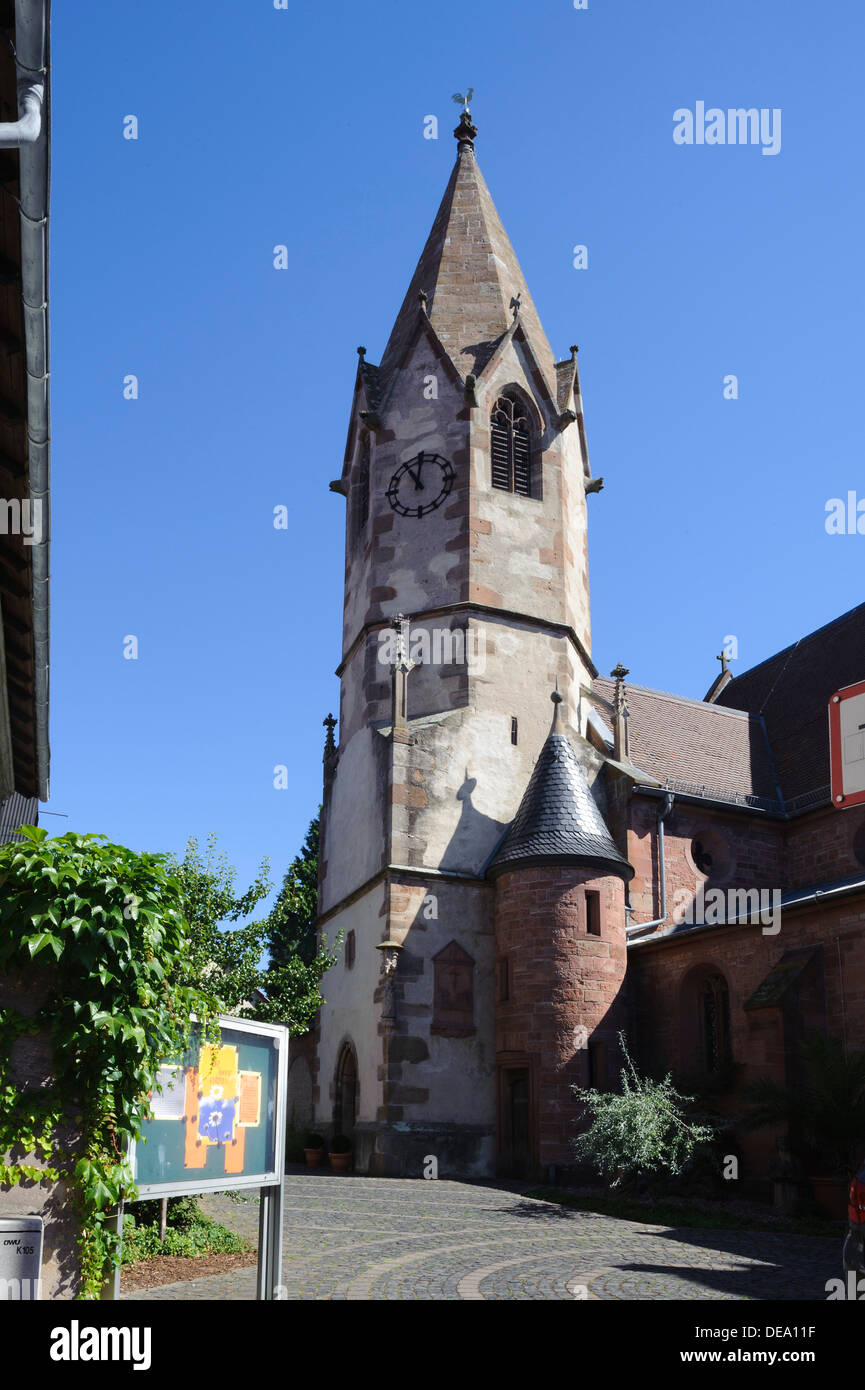 Catholic Parish-Church  St. Cyriakus in Niedernberg on Main, Bavaria, Germany Stock Photo