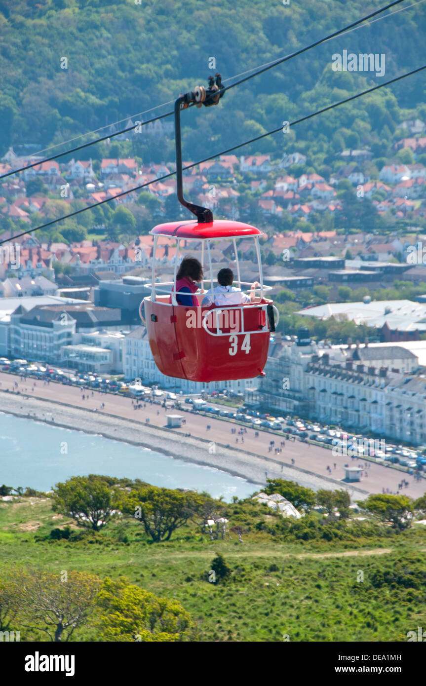 Llandudno Cable Car Ascending The Great Orme above Llandudno Seafront