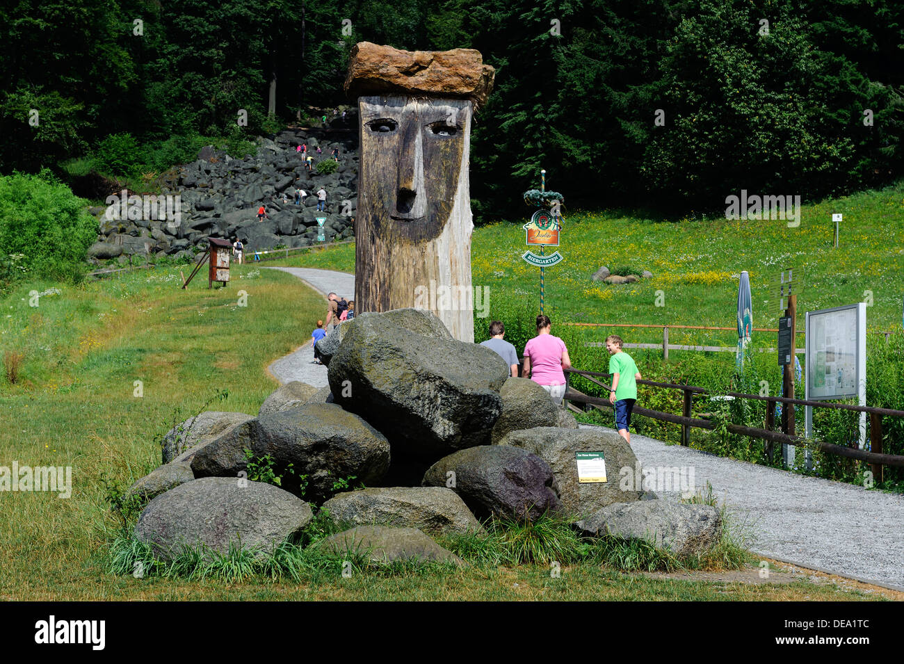 Visitor Centre  at  Felsenmeer (Sea of rocks) near Lautertal-Reichenbach in Forest of Odes, Hesse, Germany Stock Photo