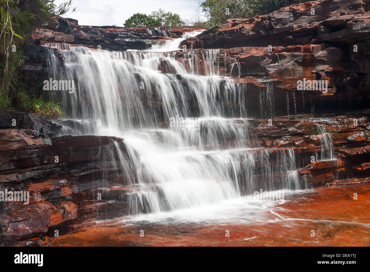 Waterfall in Jasper Canyon, Gran Sabana, Venezuela Stock Photo