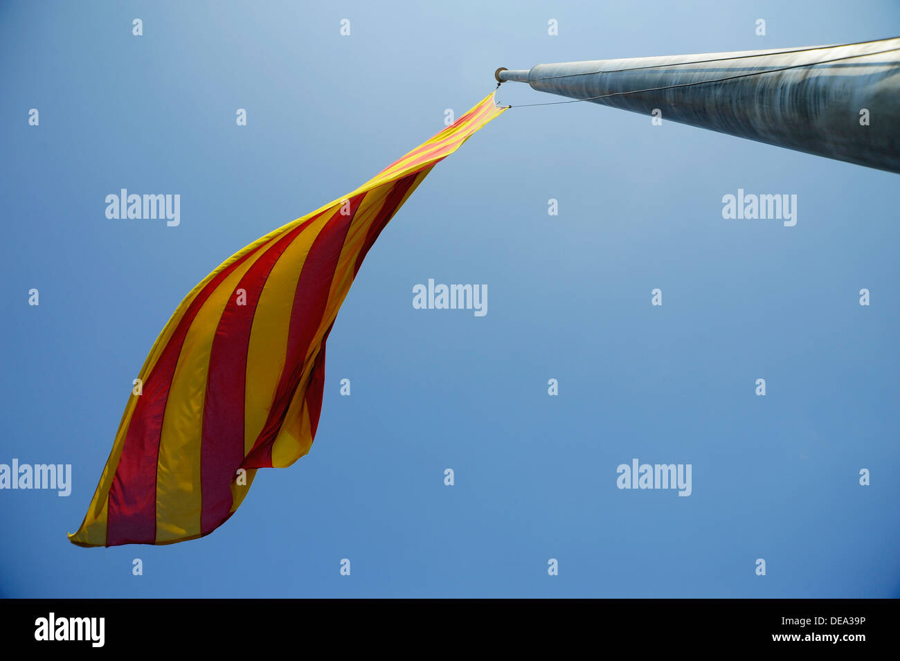 The Catalunya/Catalonia red and yellow flag. Stock Photo