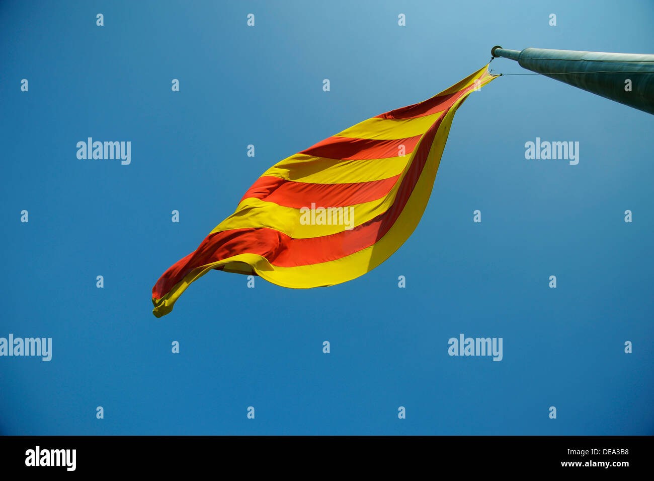 The Catalunya/Catalonia red and yellow flag. Stock Photo