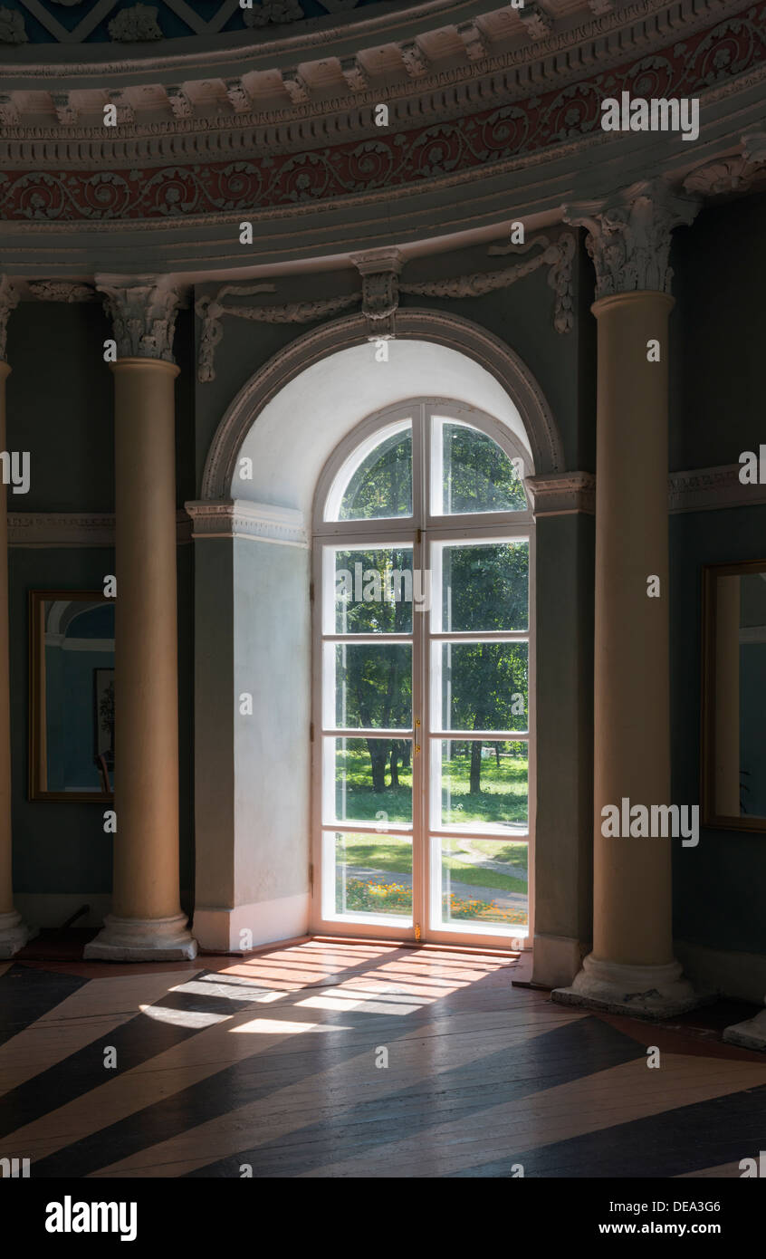 Window. House of colonel Chechel (Czeczel) in Samchyky (Starokostiantyniv district, Khmelnytsky region, Ukraine), XVIII century Stock Photo