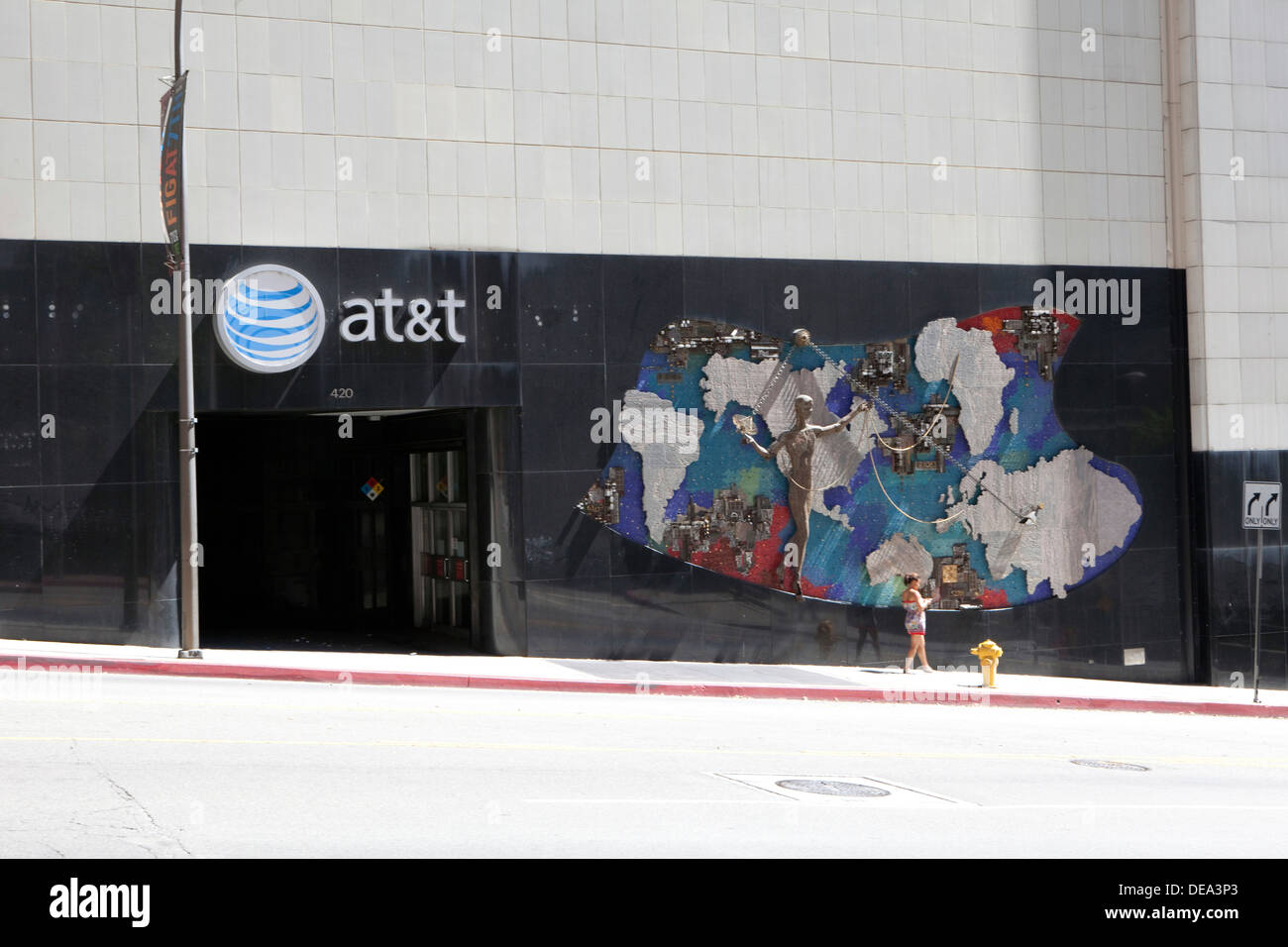 A view of the exterior of the AT&T building and switching station in ...