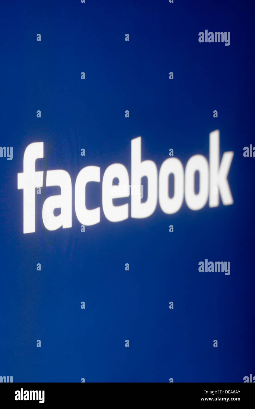 Facebook logo on screen Stock Photo Alamy