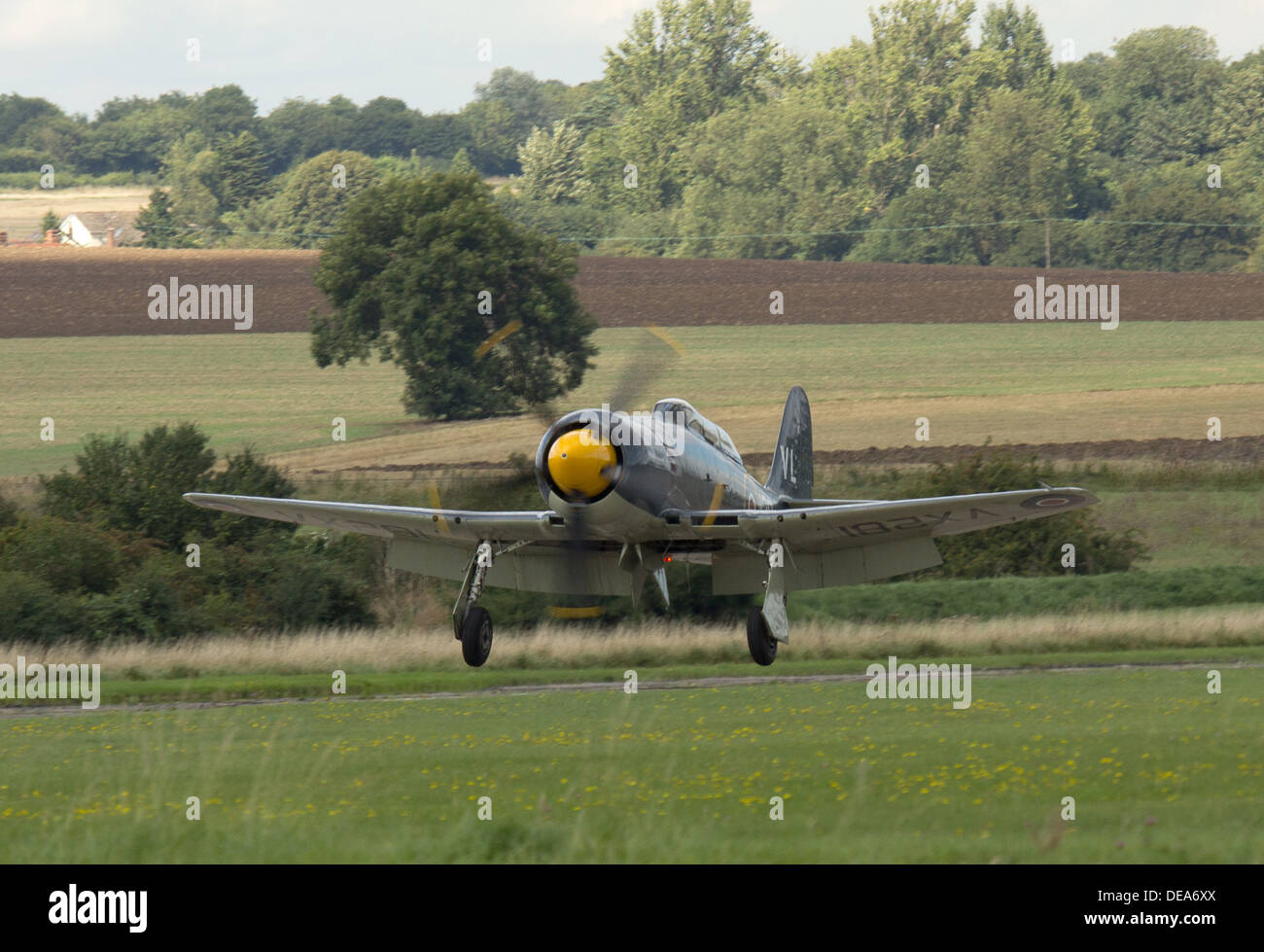 Hawker Sea Fury T20 landing at North Weald Airfield Stock Photo Alamy