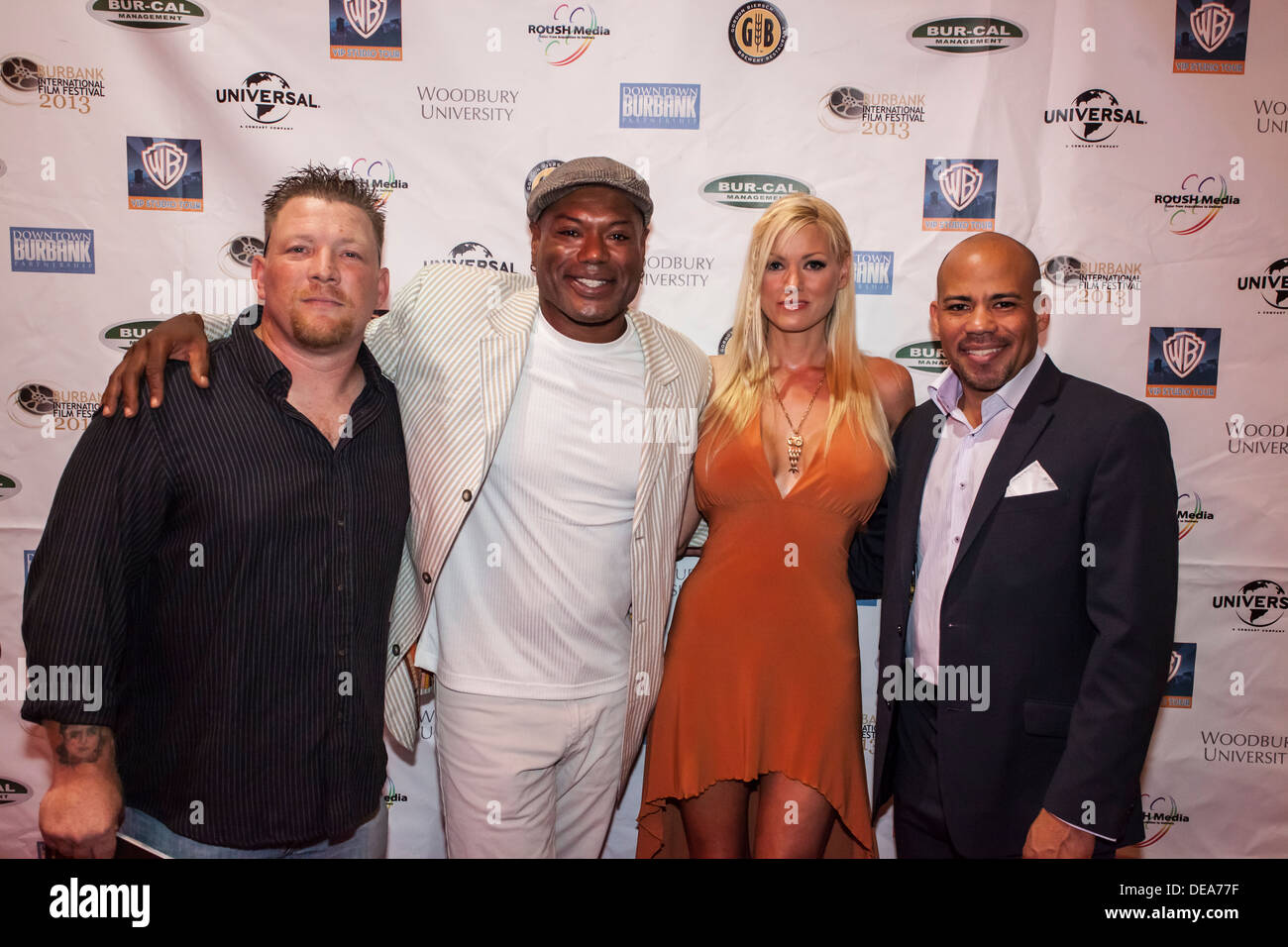 On the Red Carpet at the Burbank International Film Festival with Christoper Wray, Christopher Judge, Gianna Patton and Gerald Webb Stock Photo