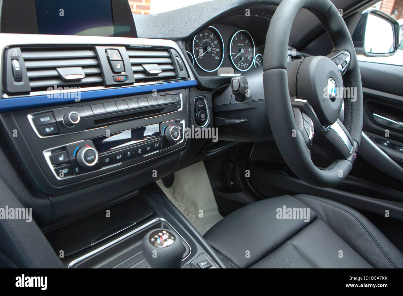 It's lucky that bicycle Changeable Close up interior detail cockpit of a F30 BMW 3 Series sedan saloon Stock  Photo - Alamy