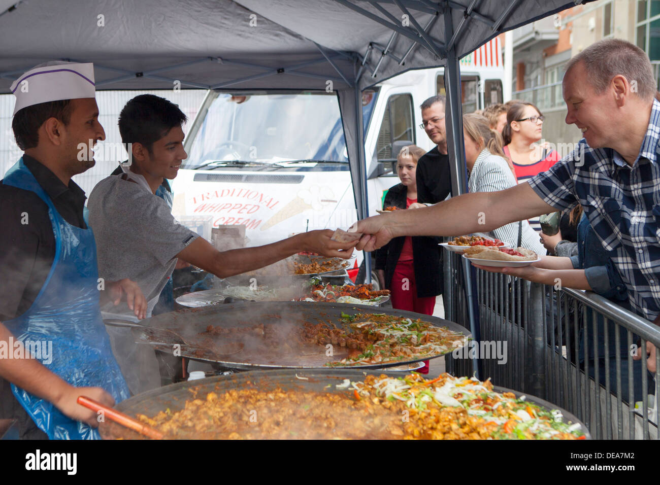 Indian Street food being served at a curry festival in Leeds, West