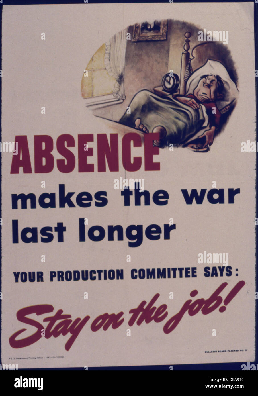 A wartime propaganda poster with the message, 'Absence makes the war ...