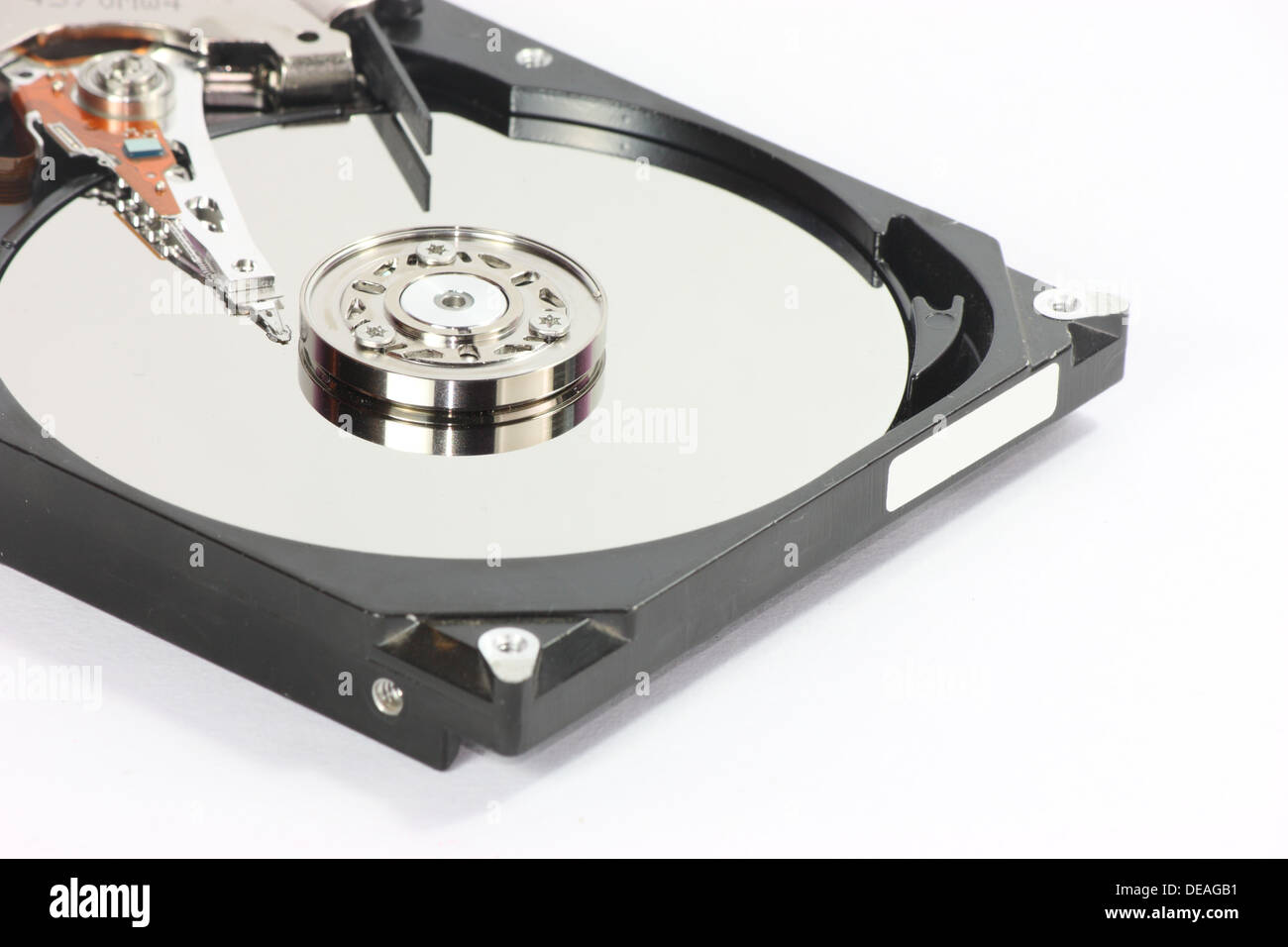 close up of sata hard disk on white backgound Stock Photo