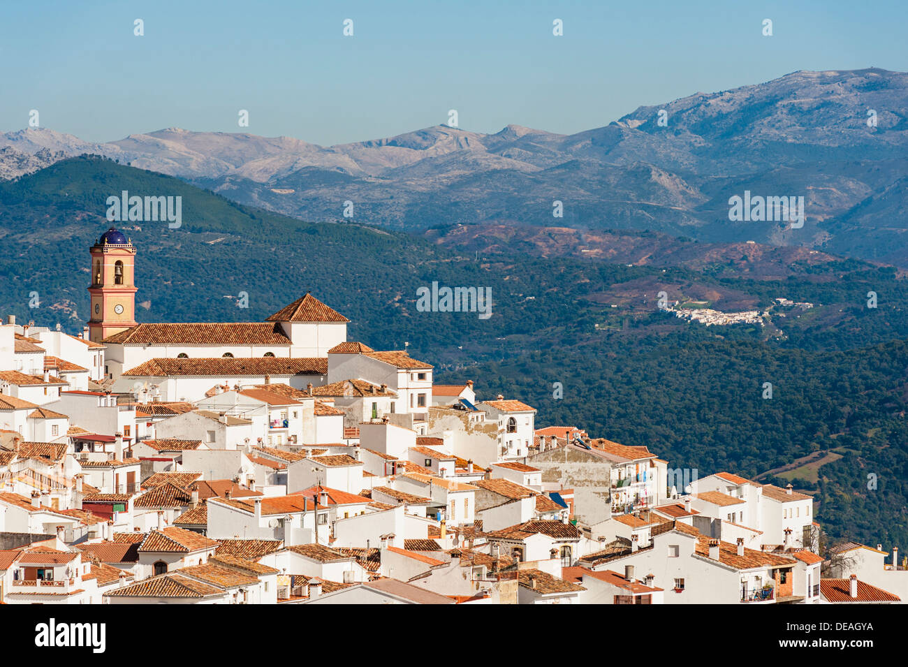 Andalusian village on sunny winterday Stock Photo