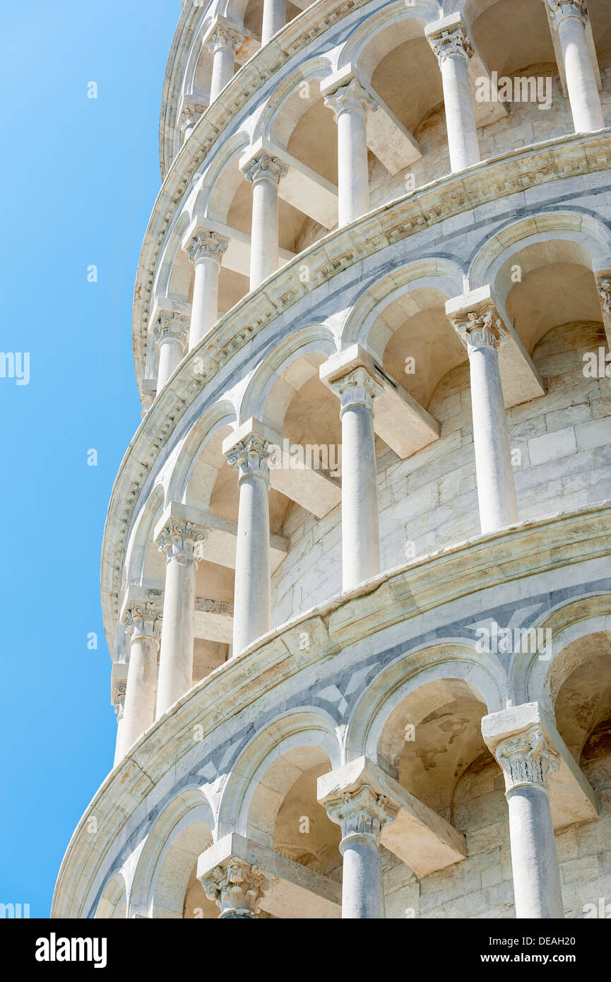 Leaning Tower of Pisa detail Stock Photo