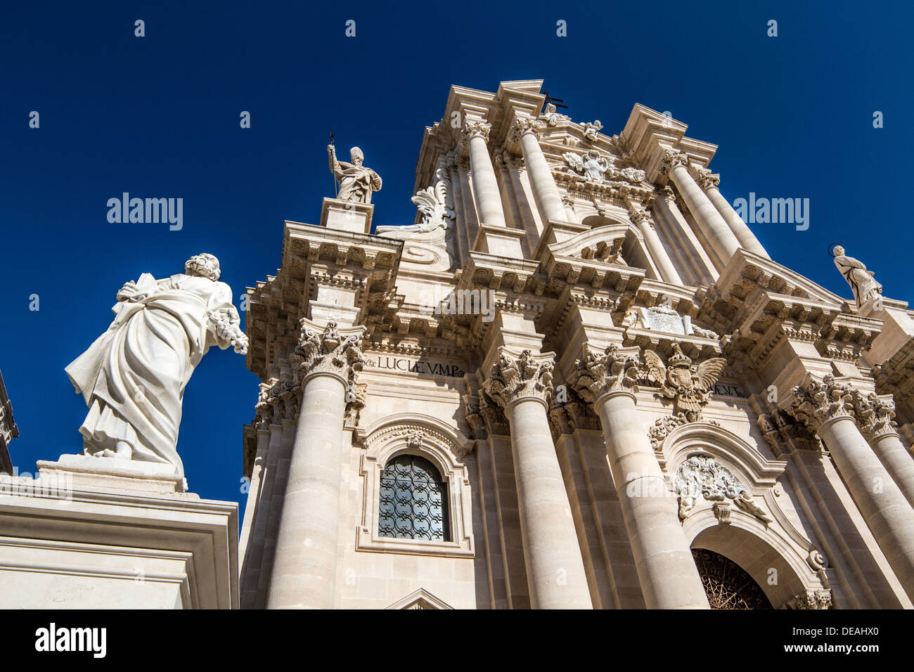 The Cathedral (Duomo) of Ortigia in Syracuse, Sicily, Italy Stock Photo