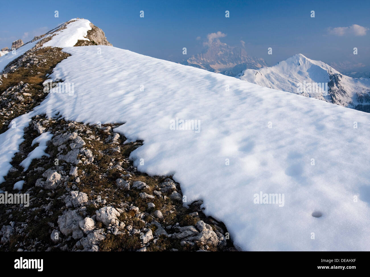 Monte Civetta peak and Monte Pore peak from Col Galina, Dolomites, Italy, Europe Stock Photo