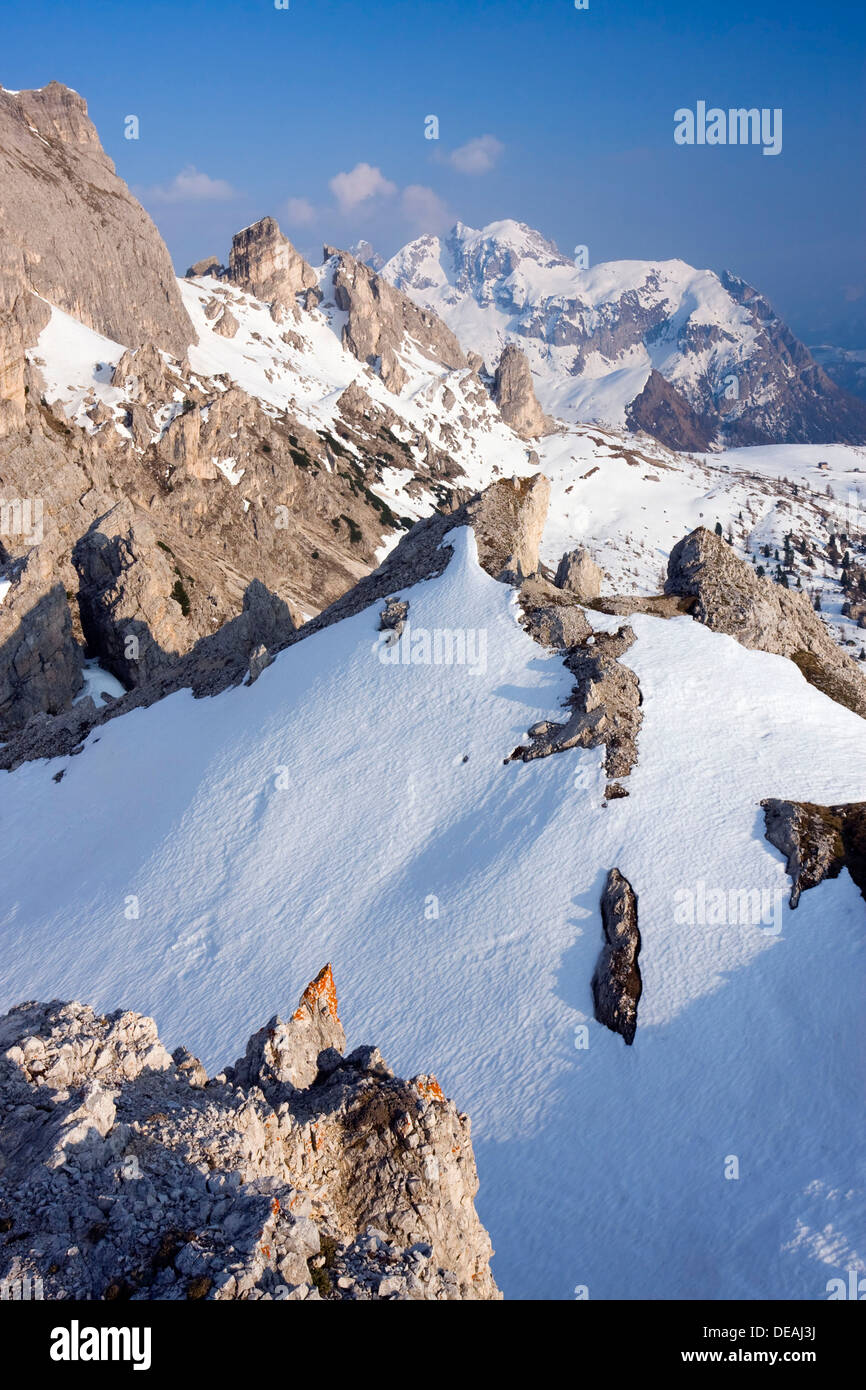 Monte Cernera peak from Col Galina, Dolomites, Italy, Europe Stock Photo
