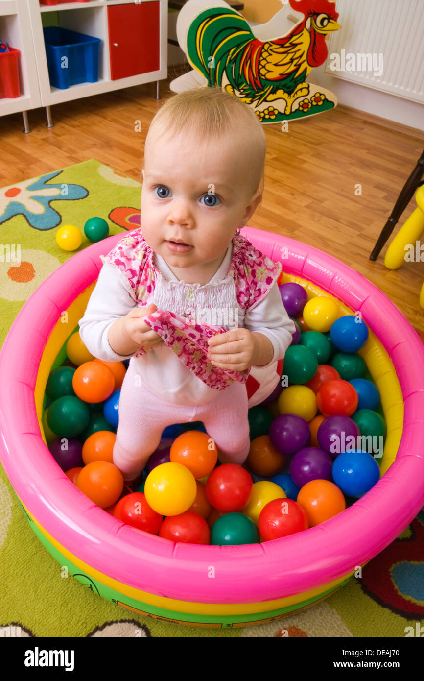 Playing baby, 1 year Stock Photo Alamy